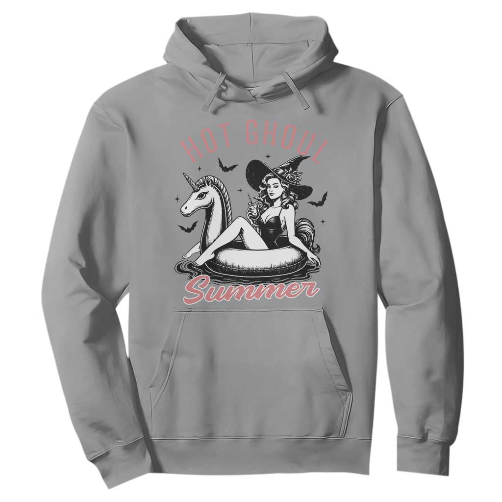 Hot Ghoul Summer Hoodie Retro Pin Up Witch Summerween Summer Beach Halloween Vibes TS02 Sport Gray Print Your Wear