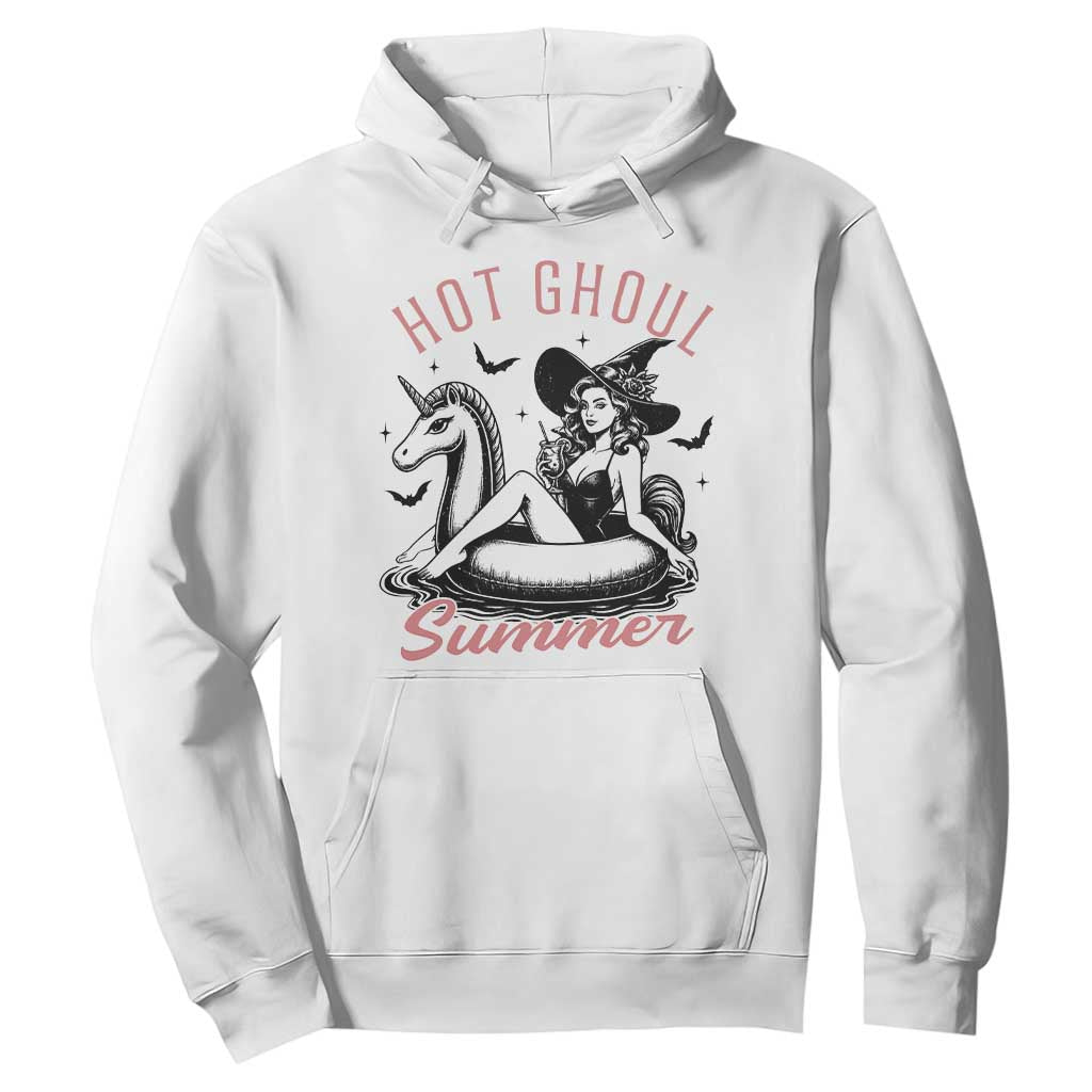Hot Ghoul Summer Hoodie Retro Pin Up Witch Summerween Summer Beach Halloween Vibes TS02 White Print Your Wear