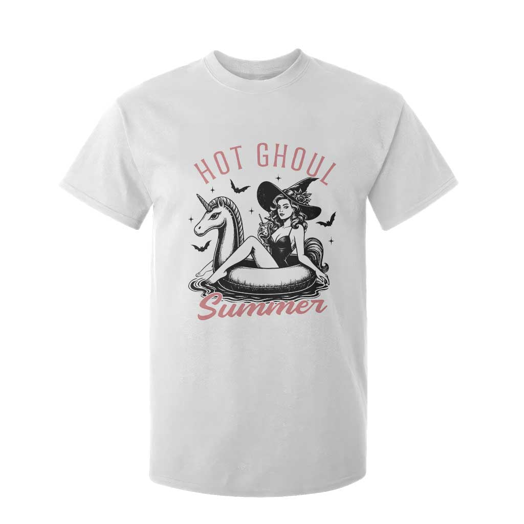 Hot Ghoul Summer T Shirt For Kid Retro Pin Up Witch Summerween Summer Beach Halloween Vibes TS02 White Print Your Wear
