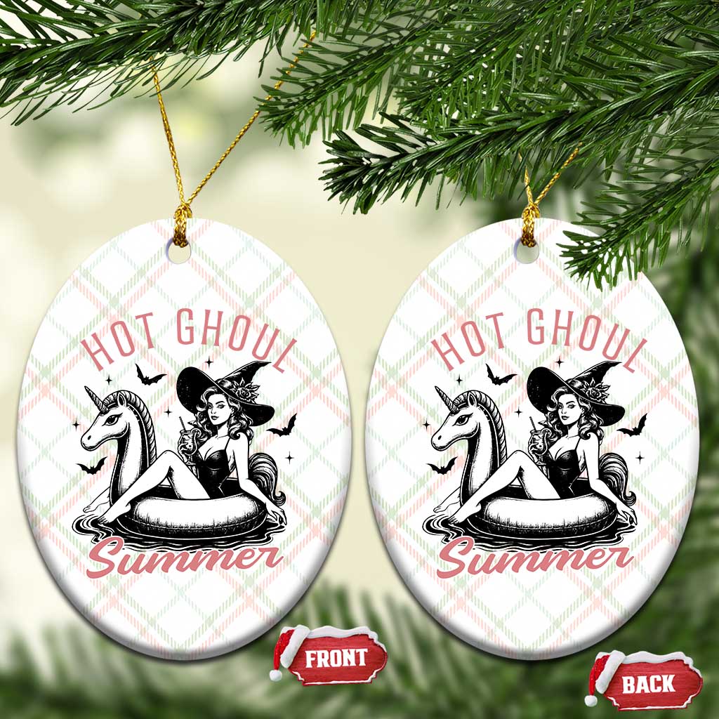 Hot Ghoul Summer Ceramic Ornament Retro Pin Up Witch Summerween Summer Beach Halloween Vibes TS02 Print Your Wear