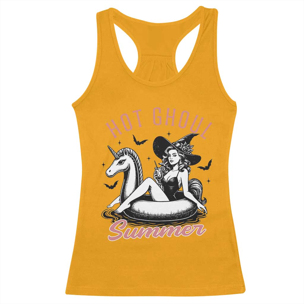 Hot Ghoul Summer Racerback Tank Top Retro Pin Up Witch Summerween Summer Beach Halloween Vibes