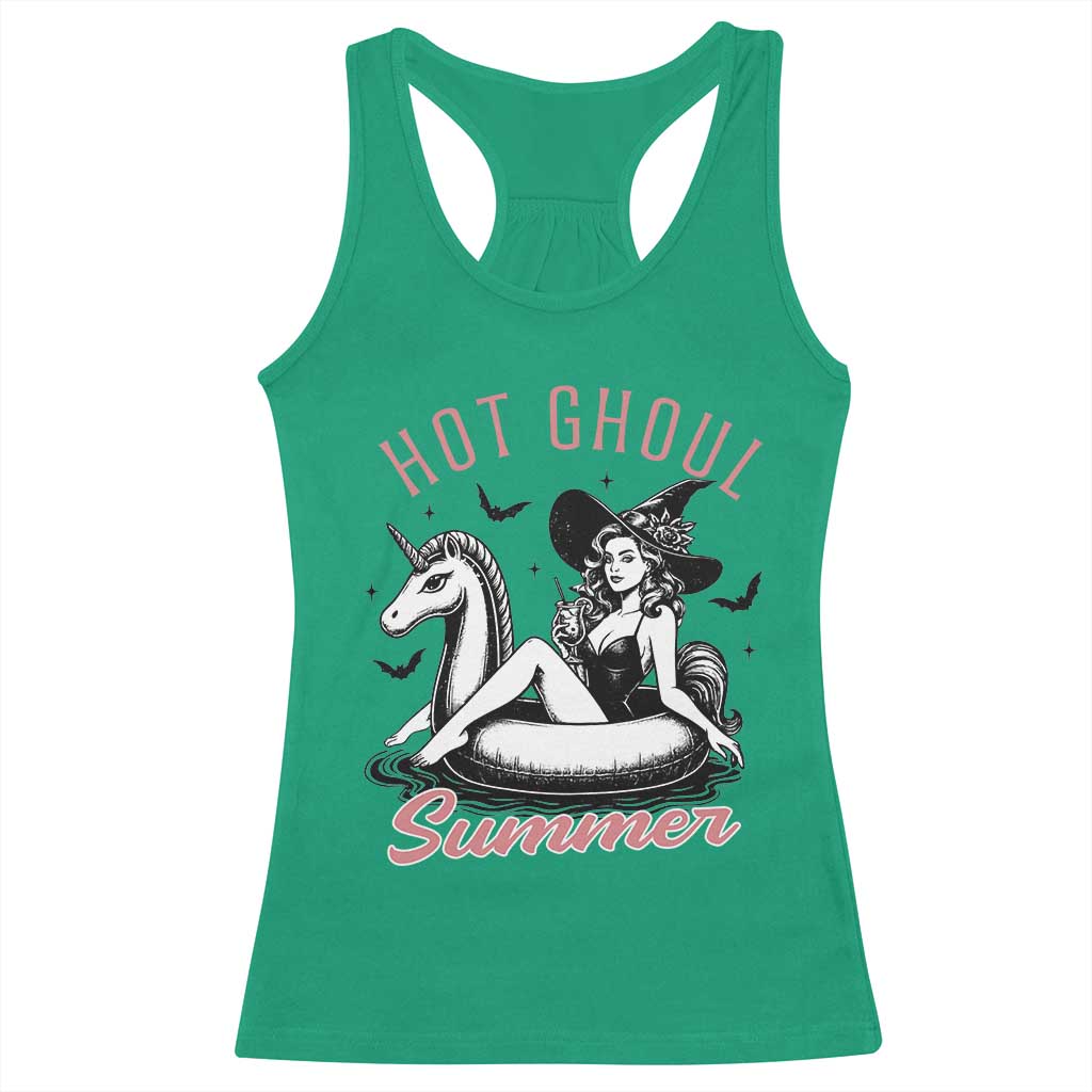 Hot Ghoul Summer Racerback Tank Top Retro Pin Up Witch Summerween Summer Beach Halloween Vibes