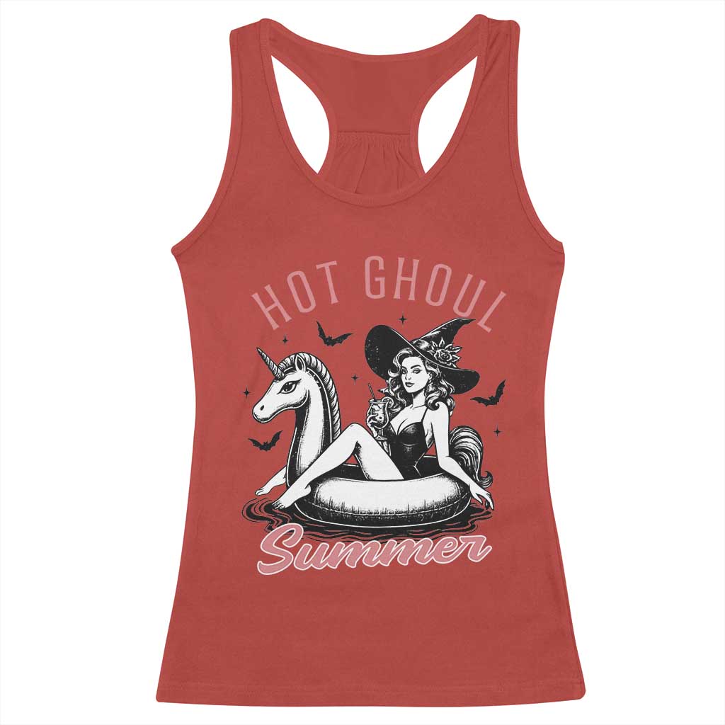 Hot Ghoul Summer Racerback Tank Top Retro Pin Up Witch Summerween Summer Beach Halloween Vibes