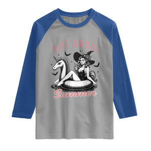 Hot Ghoul Summer Raglan Shirt Retro Pin Up Witch Summerween Summer Beach Halloween Vibes
