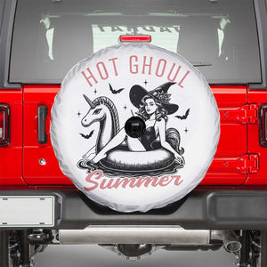 Hot Ghoul Summer Spare Tire Cover Retro Pin Up Witch Summerween Summer Beach Halloween Vibes TS02 White Print Your Wear