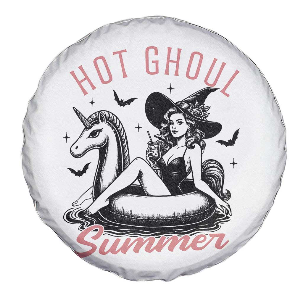 Hot Ghoul Summer Spare Tire Cover Retro Pin Up Witch Summerween Summer Beach Halloween Vibes TS02 Print Your Wear