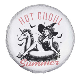 Hot Ghoul Summer Spare Tire Cover Retro Pin Up Witch Summerween Summer Beach Halloween Vibes TS02 Print Your Wear