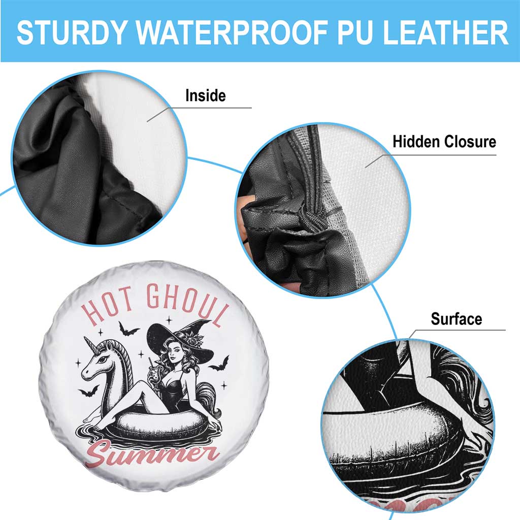 Hot Ghoul Summer Spare Tire Cover Retro Pin Up Witch Summerween Summer Beach Halloween Vibes TS02 Print Your Wear