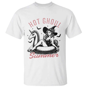 Hot Ghoul Summer T Shirt Retro Pin Up Witch Summerween Summer Beach Halloween Vibes TS02 White Print Your Wear