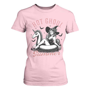 Hot Ghoul Summer T Shirt For Women Retro Pin Up Witch Summerween Summer Beach Halloween Vibes TS02 Light Pink Print Your Wear