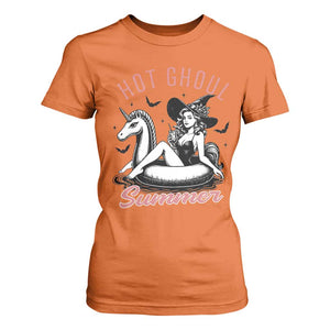 Hot Ghoul Summer T Shirt For Women Retro Pin Up Witch Summerween Summer Beach Halloween Vibes TS02 Orange Print Your Wear