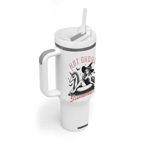 Hot Ghoul Summer Tumbler With Handle Retro Pin Up Witch Summerween Summer Beach Halloween Vibes TS02 Print Your Wear
