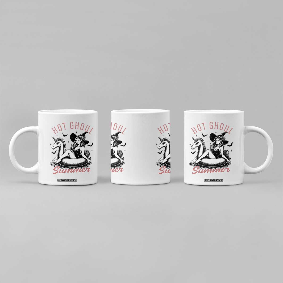 Hot Ghoul Summer Coffee Mug Retro Pin Up Witch Summerween Summer Beach Halloween Vibes TS02 Print Your Wear