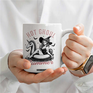 Hot Ghoul Summer Coffee Mug Retro Pin Up Witch Summerween Summer Beach Halloween Vibes TS02 Print Your Wear