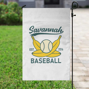 Retro Savannah Baseball Est. 2016 Garden Flag Funny Banana and Ball Vintage Sports TS02 Print Your Wear