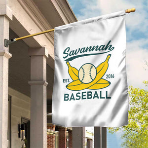 Retro Savannah Baseball Est. 2016 Garden Flag Funny Banana and Ball Vintage Sports TS02 Print Your Wear
