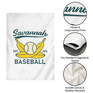 Retro Savannah Baseball Est. 2016 Garden Flag Funny Banana and Ball Vintage Sports TS02 Print Your Wear