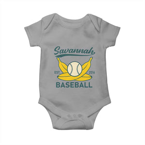Retro Savannah Baseball Est. 2016 Baby Onesie Funny Banana and Ball Vintage Sports TS02 Sport Gray Print Your Wear