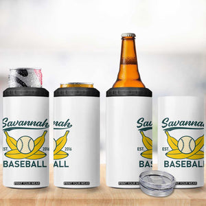 Retro Savannah Baseball Est. 2016 4 in 1 Can Cooler Tumbler Funny Banana and Ball Vintage Sports TS02 Print Your Wear