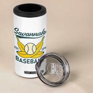 Retro Savannah Baseball Est. 2016 4 in 1 Can Cooler Tumbler Funny Banana and Ball Vintage Sports TS02 Print Your Wear