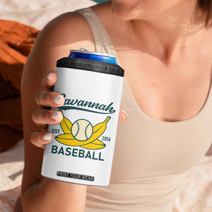 Retro Savannah Baseball Est. 2016 4 in 1 Can Cooler Tumbler Funny Banana and Ball Vintage Sports TS02 Print Your Wear