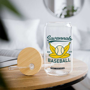 Retro Savannah Baseball Est. 2016 Glass Can Funny Banana and Ball Vintage Sports TS02 Print Your Wear