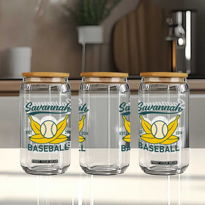 Retro Savannah Baseball Est. 2016 Glass Can Funny Banana and Ball Vintage Sports TS02 Print Your Wear