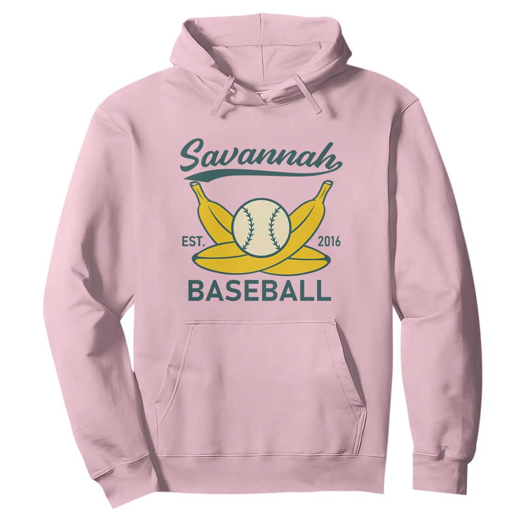 Retro Savannah Baseball Est. 2016 Hoodie Funny Banana and Ball Vintage Sports TS02 Light Pink Print Your Wear