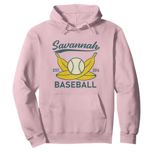 Retro Savannah Baseball Est. 2016 Hoodie Funny Banana and Ball Vintage Sports TS02 Light Pink Print Your Wear