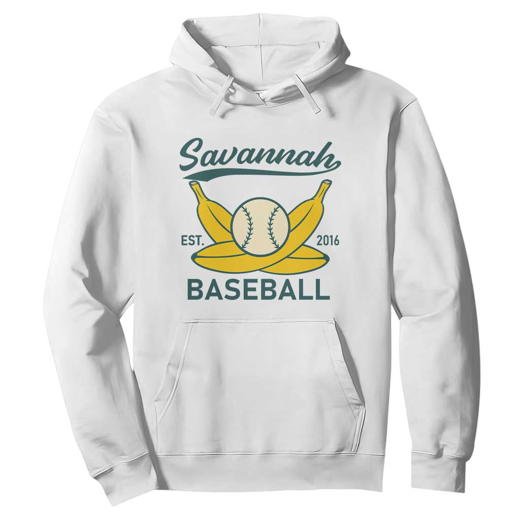 Retro Savannah Baseball Est. 2016 Hoodie Funny Banana and Ball Vintage Sports TS02 White Print Your Wear