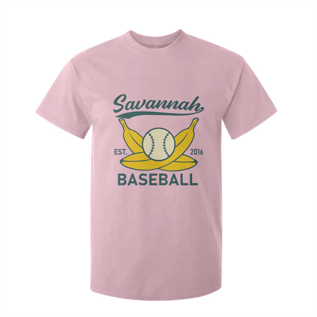 Retro Savannah Baseball Est. 2016 T Shirt For Kid Funny Banana and Ball Vintage Sports TS02 Light Pink Print Your Wear