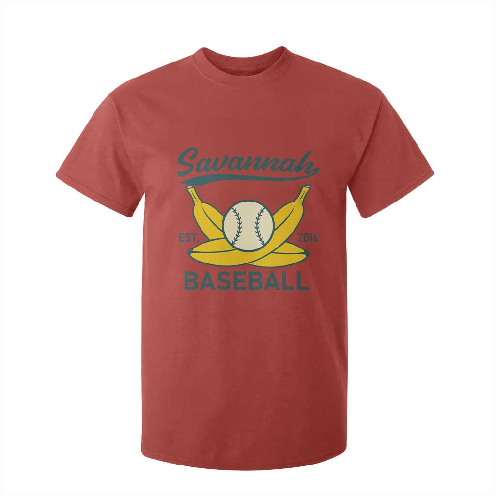 Retro Savannah Baseball Est. 2016 T Shirt For Kid Funny Banana and Ball Vintage Sports TS02 Red Print Your Wear