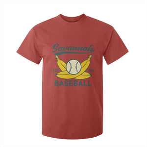 Retro Savannah Baseball Est. 2016 T Shirt For Kid Funny Banana and Ball Vintage Sports TS02 Red Print Your Wear