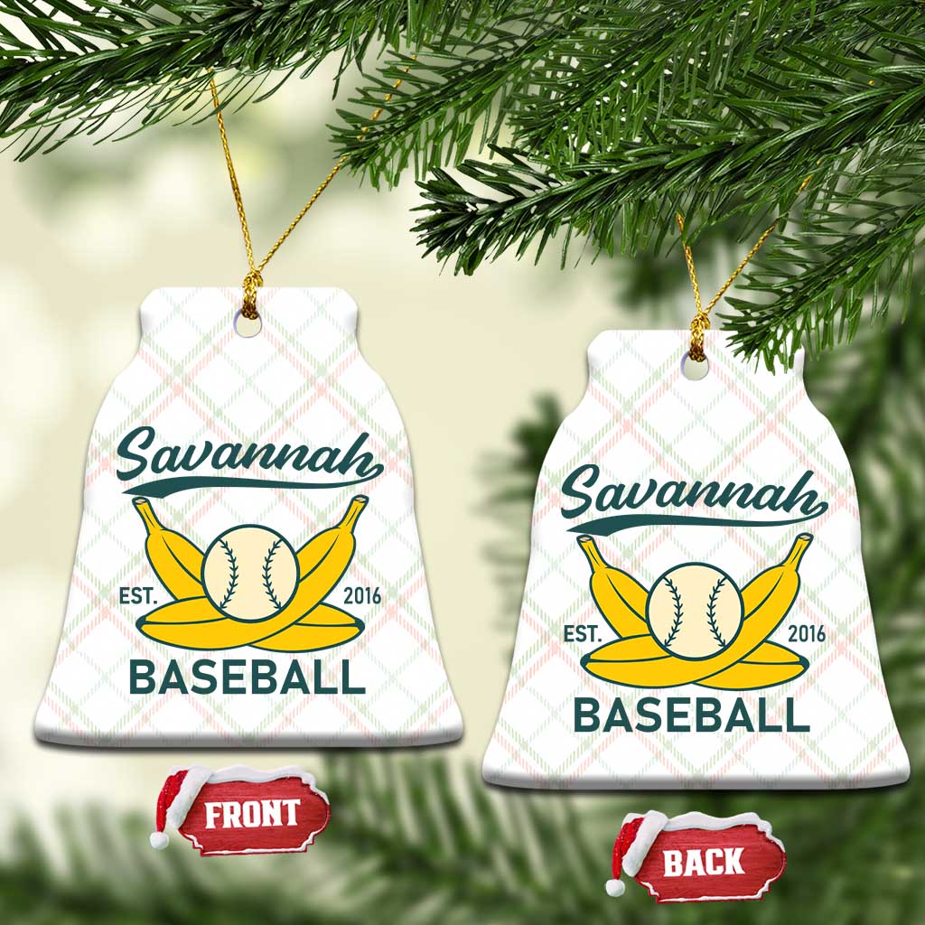Retro Savannah Baseball Est. 2016 Ceramic Ornament Funny Banana and Ball Vintage Sports TS02 Print Your Wear