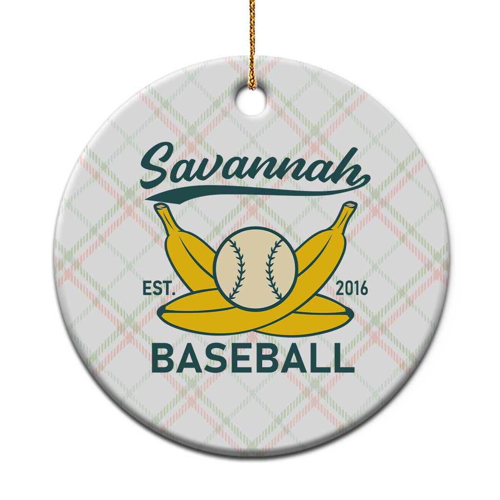 Retro Savannah Baseball Est. 2016 Ceramic Ornament Funny Banana and Ball Vintage Sports TS02 1pc Christmas Plaid Print Your Wear