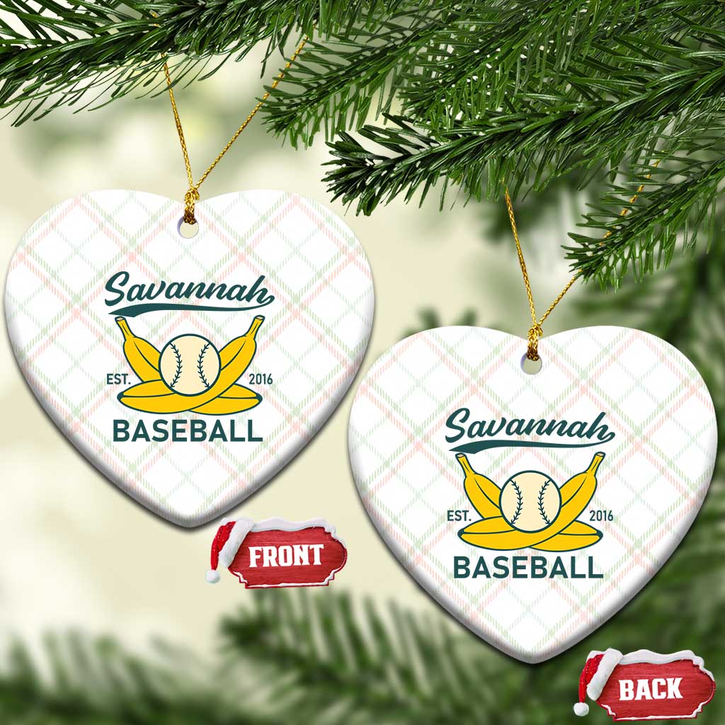 Retro Savannah Baseball Est. 2016 Ceramic Ornament Funny Banana and Ball Vintage Sports TS02 Print Your Wear