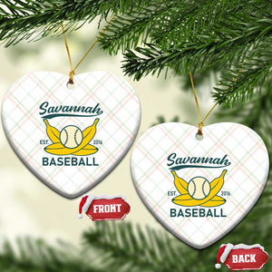 Retro Savannah Baseball Est. 2016 Ceramic Ornament Funny Banana and Ball Vintage Sports TS02 Print Your Wear