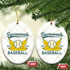 Retro Savannah Baseball Est. 2016 Ceramic Ornament Funny Banana and Ball Vintage Sports TS02 Print Your Wear