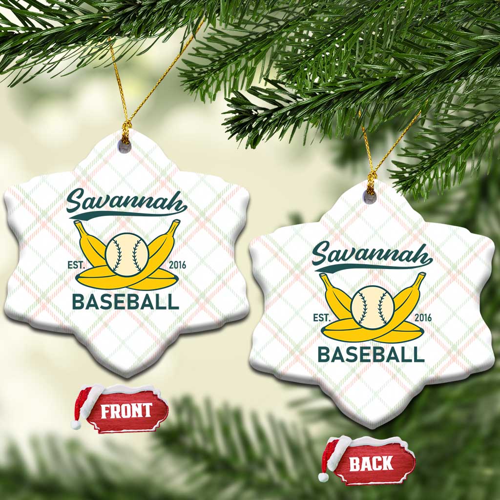 Retro Savannah Baseball Est. 2016 Ceramic Ornament Funny Banana and Ball Vintage Sports TS02 Print Your Wear