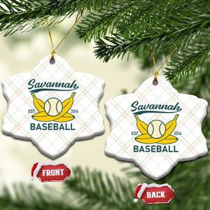 Retro Savannah Baseball Est. 2016 Ceramic Ornament Funny Banana and Ball Vintage Sports TS02 Print Your Wear