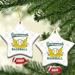 Retro Savannah Baseball Est. 2016 Ceramic Ornament Funny Banana and Ball Vintage Sports TS02 Print Your Wear