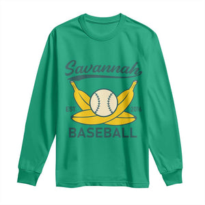 Retro Savannah Baseball Est. 2016 Long Sleeve Shirt Funny Banana and Ball Vintage Sports TS02 Irish Green Print Your Wear