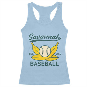 Retro Savannah Baseball Est. 2016 Racerback Tank Top Funny Banana and Ball Vintage Sports TS02 Light Blue Print Your Wear