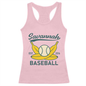 Retro Savannah Baseball Est. 2016 Racerback Tank Top Funny Banana and Ball Vintage Sports TS02 Light Pink Print Your Wear