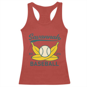 Retro Savannah Baseball Est. 2016 Racerback Tank Top Funny Banana and Ball Vintage Sports TS02 Red Print Your Wear