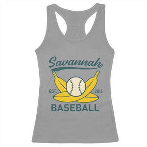 Retro Savannah Baseball Est. 2016 Racerback Tank Top Funny Banana and Ball Vintage Sports TS02 Sport Gray Print Your Wear