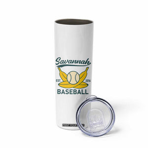 Retro Savannah Baseball Est. 2016 Skinny Tumbler Funny Banana and Ball Vintage Sports TS02 Print Your Wear