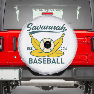 Retro Savannah Baseball Est. 2016 Spare Tire Cover Funny Banana and Ball Vintage Sports TS02 White Print Your Wear