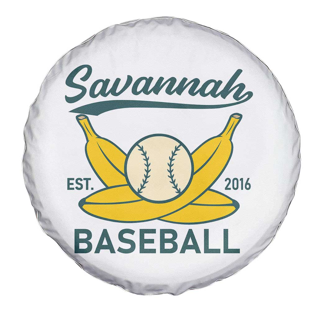 Retro Savannah Baseball Est. 2016 Spare Tire Cover Funny Banana and Ball Vintage Sports TS02 Print Your Wear