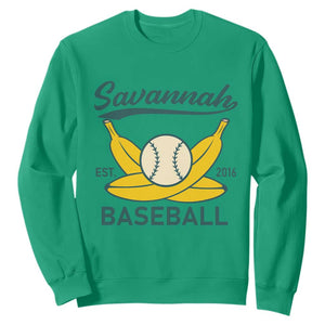 Retro Savannah Baseball Est. 2016 Sweatshirt Funny Banana and Ball Vintage Sports TS02 Irish Green Print Your Wear